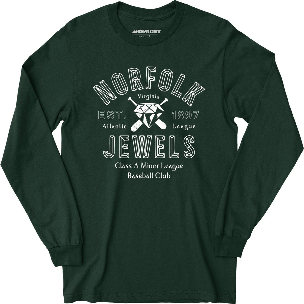 Norfolk Jewels - Virginia - Vintage Defunct Baseball Teams - Long Sleeve T-Shirt