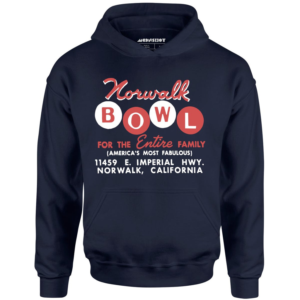 Norwalk Bowl - Norwalk, CA - Vintage Bowling Alley - Unisex Hoodie