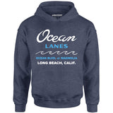 Ocean Lanes - Long Beach, CA - Vintage Bowling Alley - Unisex Hoodie