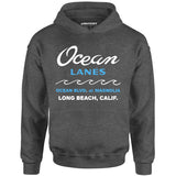 Ocean Lanes - Long Beach, CA - Vintage Bowling Alley - Unisex Hoodie