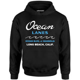 Ocean Lanes - Long Beach, CA - Vintage Bowling Alley - Unisex Hoodie