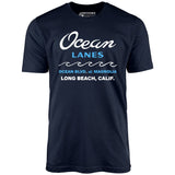 Ocean Lanes - Long Beach, CA - Vintage Bowling Alley - Unisex T-Shirt