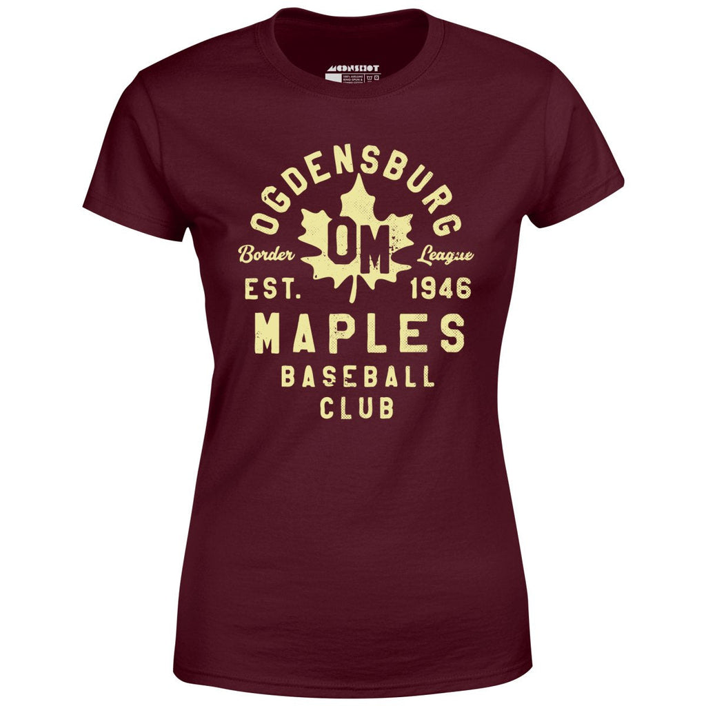 Ogdensburg Maples - New York - Vintage Defunct Baseball Teams - Women's T-Shirt