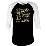 Panama Cocktail Lounge - Long Beach, CA - Vintage Tiki Bar - 3/4 Sleeve Raglan T-Shirt