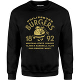 Philipsburg Burgers - Montana - Vintage Defunct Baseball Teams - Unisex Sweatshirt