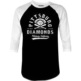 Pittsburg Diamonds - California - Vintage Defunct Baseball Teams - 3/4 Sleeve Raglan T-Shirt