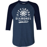 Pittsburg Diamonds - California - Vintage Defunct Baseball Teams - 3/4 Sleeve Raglan T-Shirt