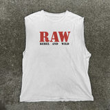 RAW WHITE CUT- OFF TSHIRT