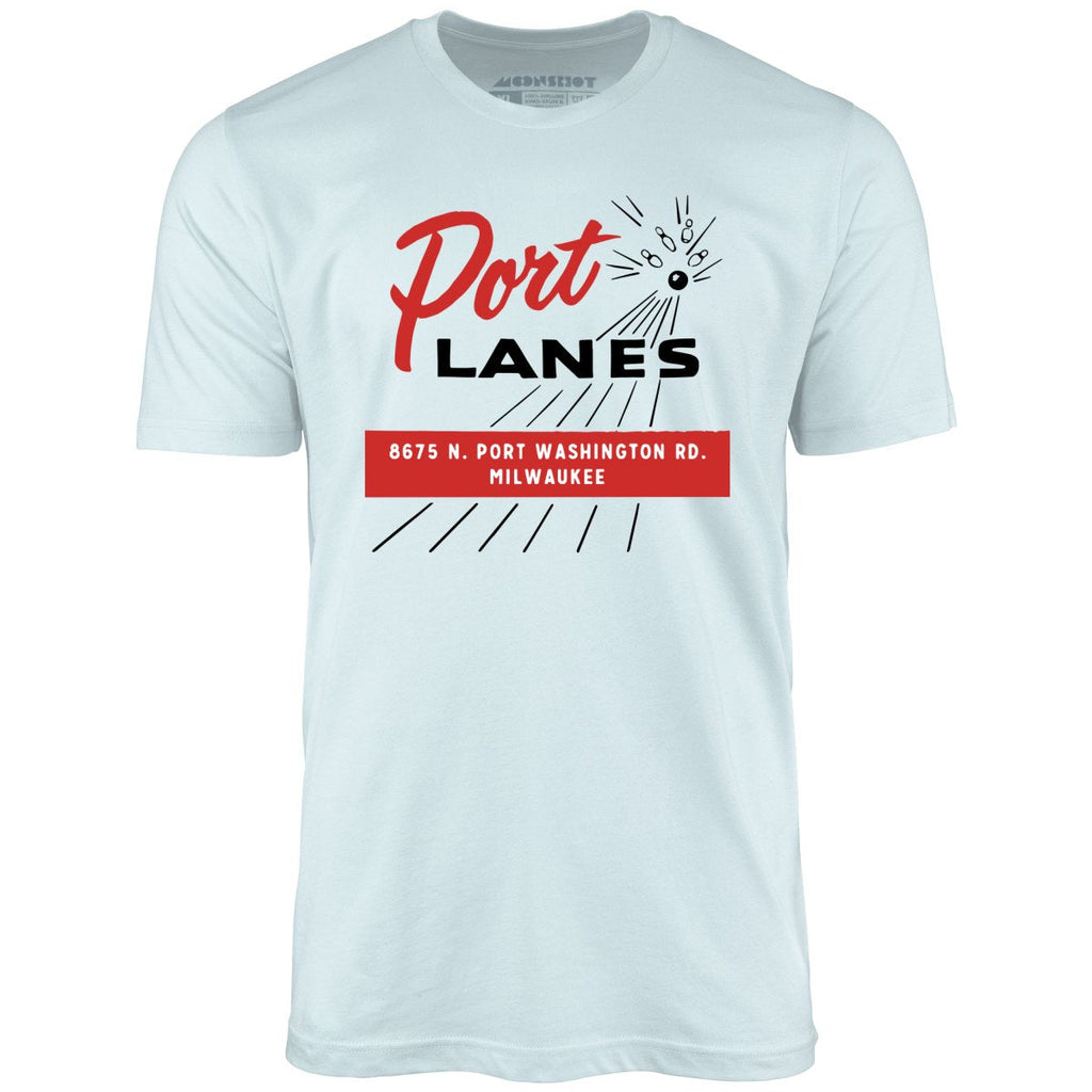 Port Lanes - Milwaukee, WI - Vintage Bowling Alley - Unisex T-Shirt