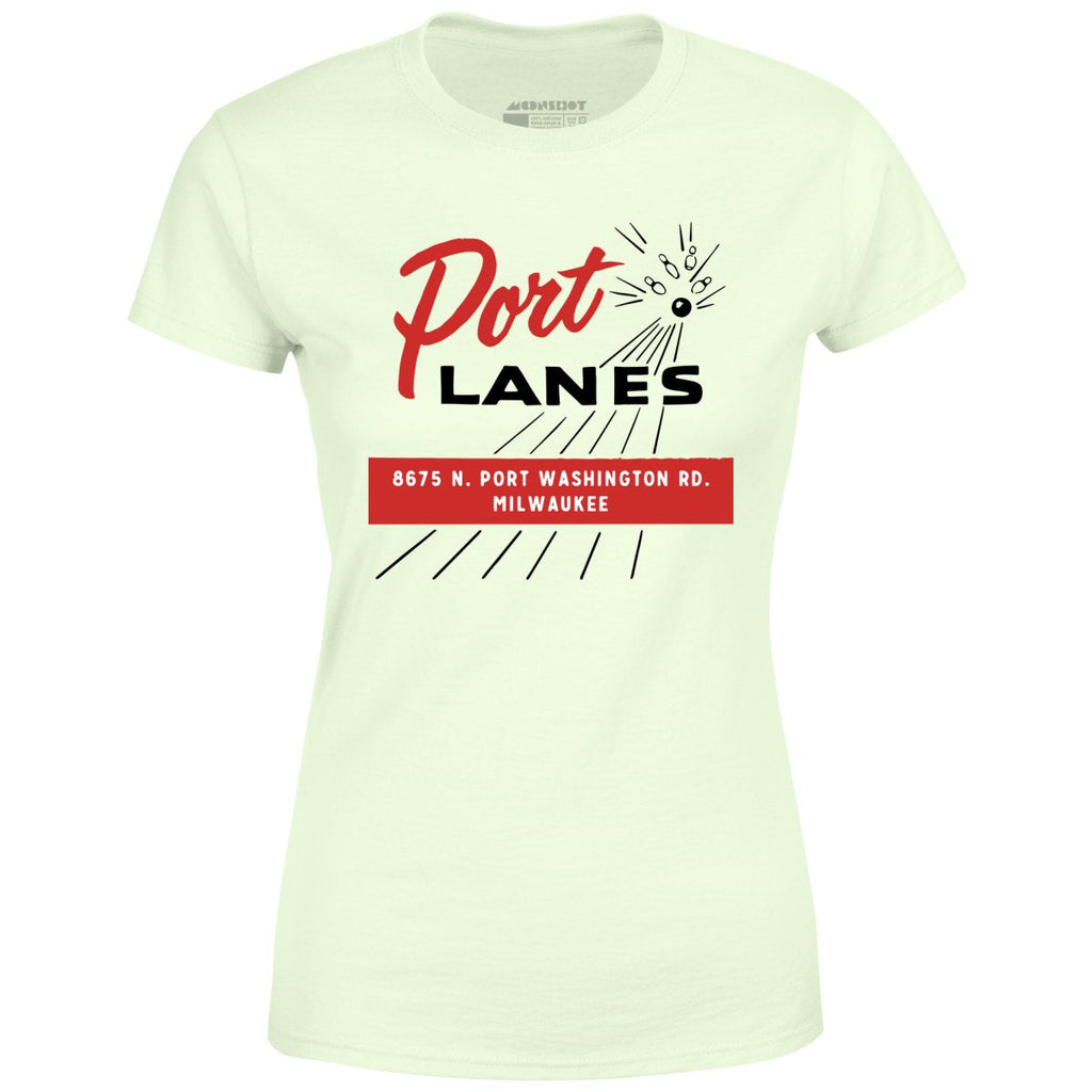 Port Lanes - Milwaukee, WI - Vintage Bowling Alley - Women's T-Shirt