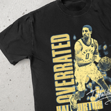 HALIBURTON VINTAGED 'OVERRATED' FADED BLACK HEAVY TEE