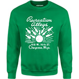 Recreation Alleys - Cheyenne, WY - Vintage Bowling Alley - Unisex Sweatshirt