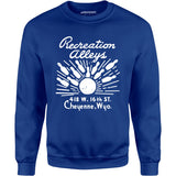Recreation Alleys - Cheyenne, WY - Vintage Bowling Alley - Unisex Sweatshirt