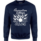 Recreation Alleys - Cheyenne, WY - Vintage Bowling Alley - Unisex Sweatshirt