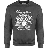 Recreation Alleys - Cheyenne, WY - Vintage Bowling Alley - Unisex Sweatshirt