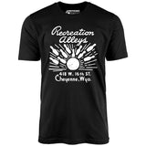 Recreation Alleys - Cheyenne, WY - Vintage Bowling Alley - Unisex T-Shirt