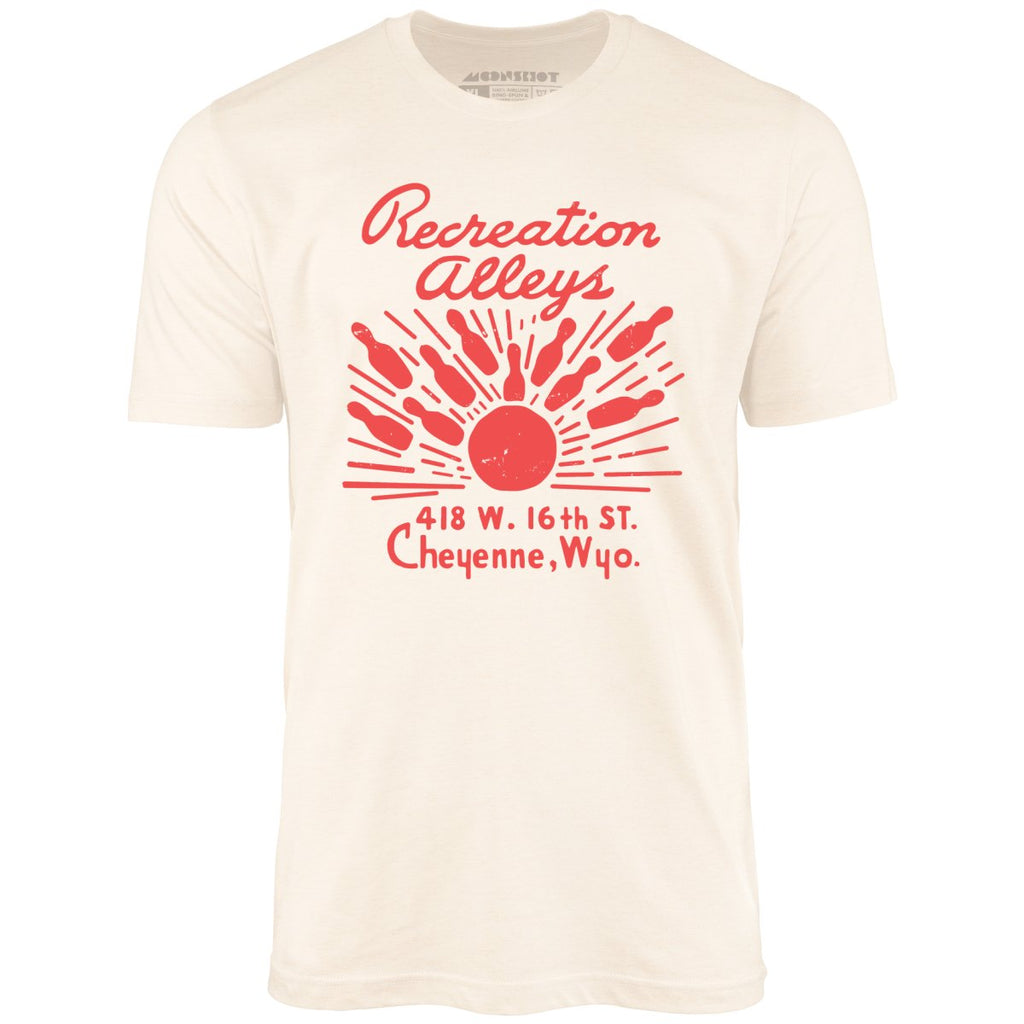 Recreation Alleys - Cheyenne, WY - Vintage Bowling Alley - Unisex T-Shirt