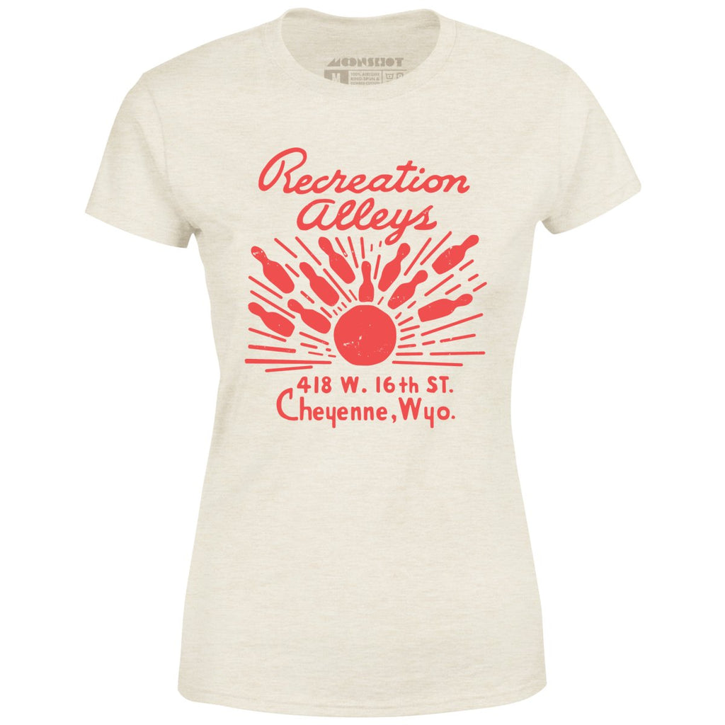 Recreation Alleys - Cheyenne, WY - Vintage Bowling Alley - Women's T-Shirt