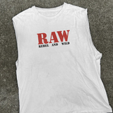 RAW WHITE CUT- OFF TSHIRT