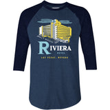 Riviera Hotel - Vintage Las Vegas - 3/4 Sleeve Raglan T-Shirt