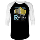 Riviera Hotel - Vintage Las Vegas - 3/4 Sleeve Raglan T-Shirt