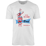 Rocket Bowl - Chatsworth, CA - Vintage Bowling Alley - Unisex T-Shirt