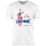 Rocket Bowl - Chatsworth, CA - Vintage Bowling Alley - Unisex T-Shirt
