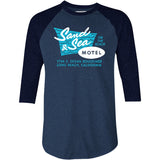 Sand & Sea Motel - Long Beach, CA - Vintage Motel - 3/4 Sleeve Raglan T-Shirt