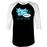 Sand & Sea Motel - Long Beach, CA - Vintage Motel - 3/4 Sleeve Raglan T-Shirt