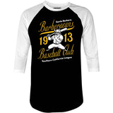 Santa Barbara Barbaraeans - California - Vintage Defunct Baseball Teams - 3/4 Sleeve Raglan T-Shirt