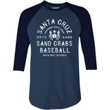 Santa Cruz Sand Crabs - California - Vintage Defunct Baseball Teams - 3/4 Sleeve Raglan T-Shirt