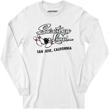 Saratoga Lanes - San Jose, CA - Vintage Bowling Alley - Long Sleeve T-Shirt