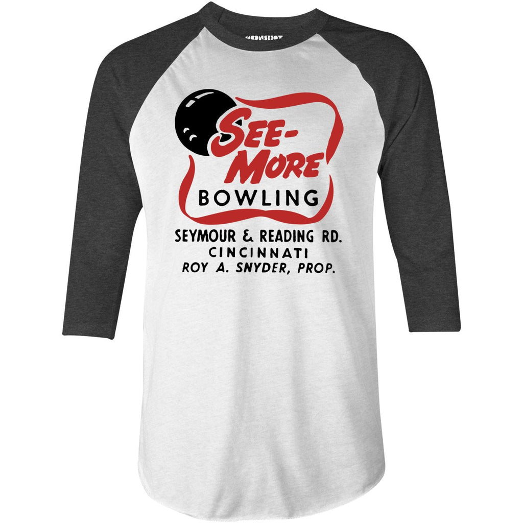 See-More Bowling - Cincinnati, OH - Vintage Bowling Alley - 3/4 Sleeve Raglan T-Shirt