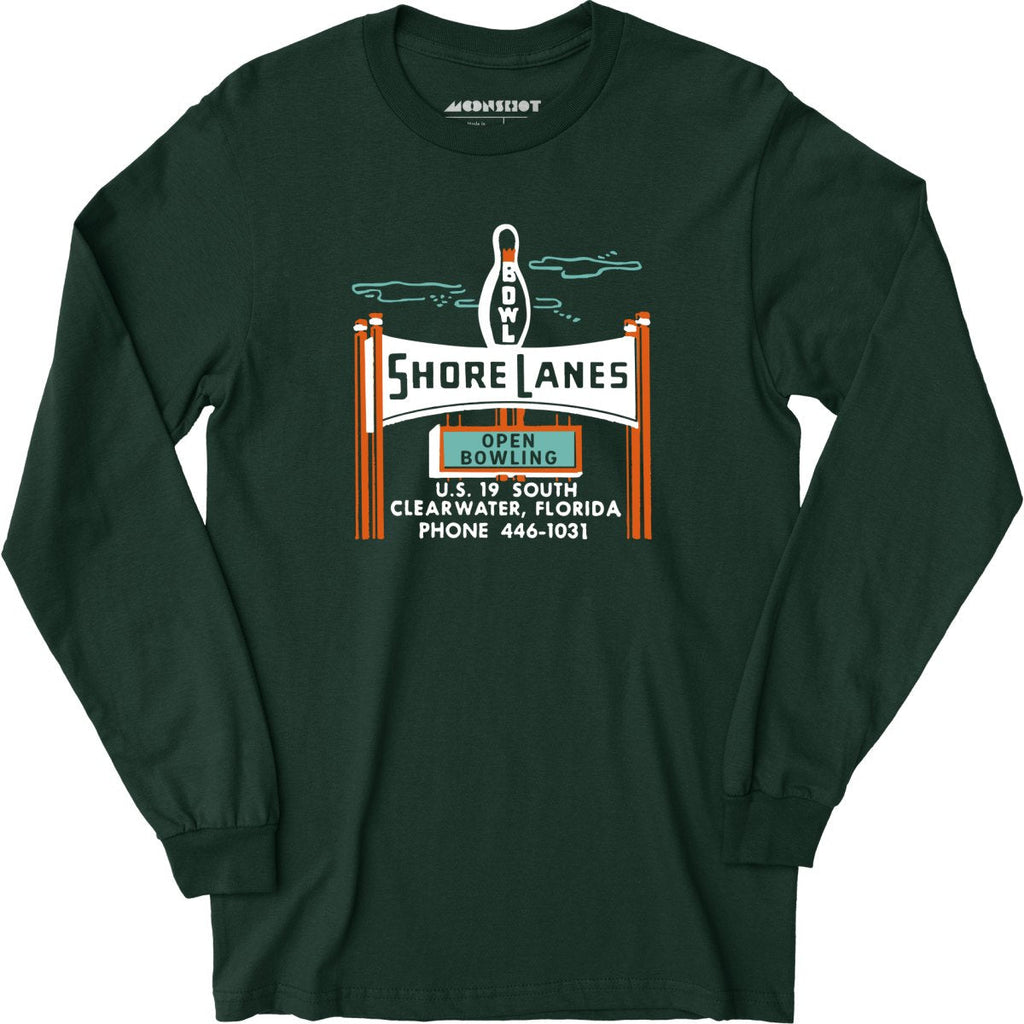 Shore Lanes - Clearwater, FL - Vintage Bowling Alley - Long Sleeve T-Shirt
