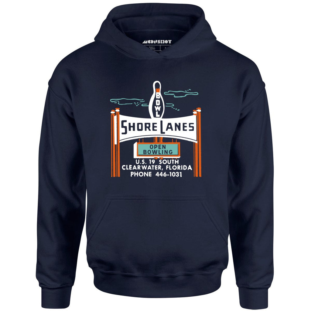 Shore Lanes - Clearwater, FL - Vintage Bowling Alley - Unisex Hoodie