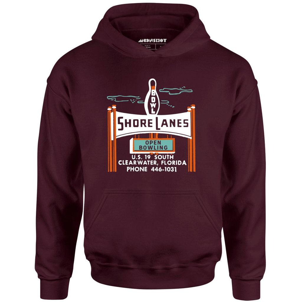 Shore Lanes - Clearwater, FL - Vintage Bowling Alley - Unisex Hoodie