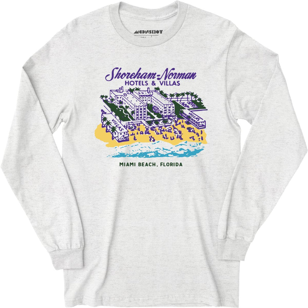 Shoreham Norman Hotels & Villas - Miami, FL - Vintage Hotel - Long Sleeve T-Shirt