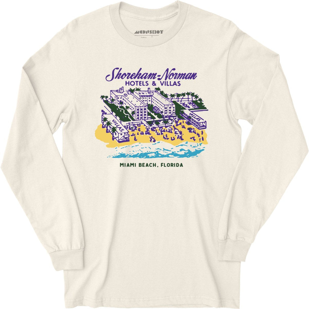 Shoreham Norman Hotels & Villas - Miami, FL - Vintage Hotel - Long Sleeve T-Shirt