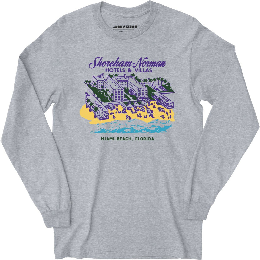 Shoreham Norman Hotels & Villas - Miami, FL - Vintage Hotel - Long Sleeve T-Shirt