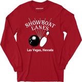 Showboat Lanes - Las Vegas, NV - Vintage Bowling Alley - Long Sleeve T-Shirt