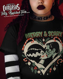 Merry & Scary Frankie & Liz Christmas T-Shirt