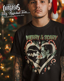 Merry & Scary Frankie & Liz Christmas T-Shirt