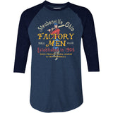 Steubenville Factory Men - Ohio - Vintage Defunct Baseball Teams - 3/4 Sleeve Raglan T-Shirt