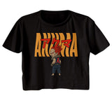 Street Fighter - Akuma Warped Text Womens Crop Tee