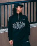 T-Rose Outline Black Half Zip Sweatshirt