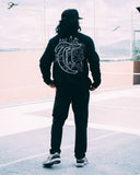 T-Rose Outline Black Half Zip Sweatshirt