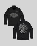 T-Rose Outline Black Half Zip Sweatshirt