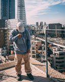T-Rose Outline Grey Half Zip Sweatshirt