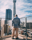 T-Rose Outline Grey Half Zip Sweatshirt