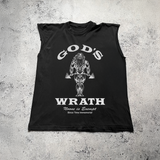 'GOD'S WRATH' CUT-OFF GYM BLACK TEE